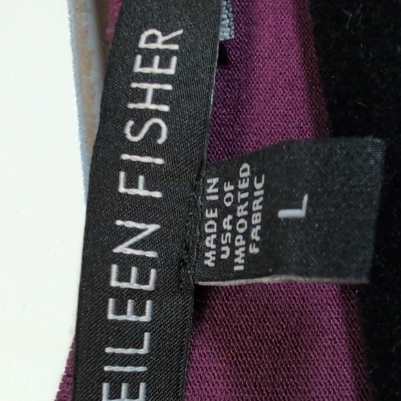 Eileen Fisher Viscose Jersey Knit Midi Lantern Dress | Size Large Pomegranate - Picture 7 of 9